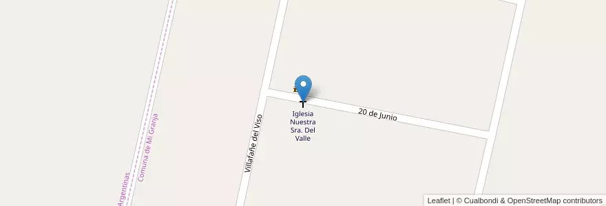 Mapa de ubicacion de Iglesia Nuestra Sra. Del Valle en Argentina, Córdova, Departamento Colón, Pedanía Constitución, Comuna De Mi Granja.