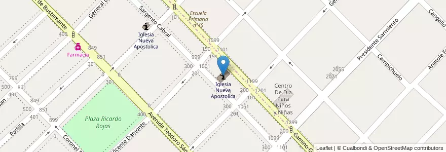 Mapa de ubicacion de Iglesia Nueva Apostolica en Arjantin, Buenos Aires, Gerli.
