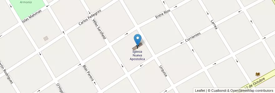 Mapa de ubicacion de Iglesia Nueva Apostolica en アルゼンチン, ブエノスアイレス州, Partido De Quilmes, Quilmes.