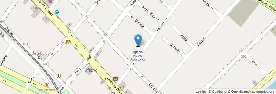 Mapa de ubicacion de Iglesia Nueva Apostolica en 아르헨티나, 부에노스아이레스주, Partido De San Fernando, Tigre.