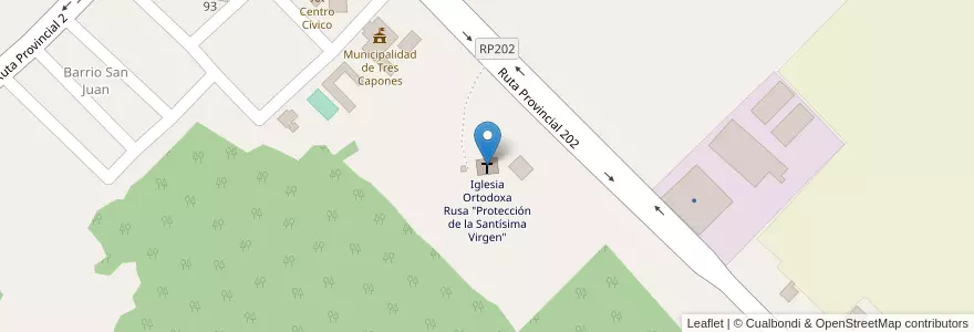 Mapa de ubicacion de Iglesia Ortodoxa Rusa "Protección de la Santísima Virgen" en Argentinien, Misiones, Departamento Apóstoles, Municipio De Tres Capones.