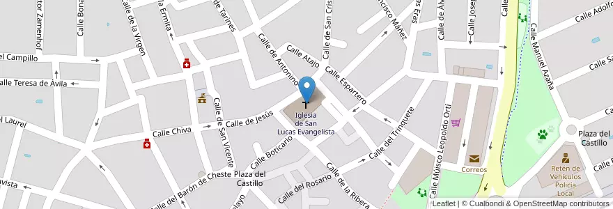 Mapa de ubicacion de Iglesia Parroquial de San Lucas Evangelista en Spanje, Valencia, Valencia, La Hoya De Buñol, Cheste.