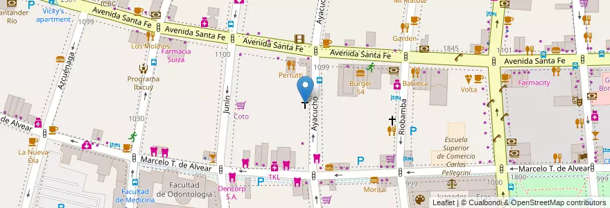 Mapa de ubicacion de Iglesia Patrocinio de San José, Recoleta en Argentinien, Ciudad Autónoma De Buenos Aires, Comuna 2, Buenos Aires.