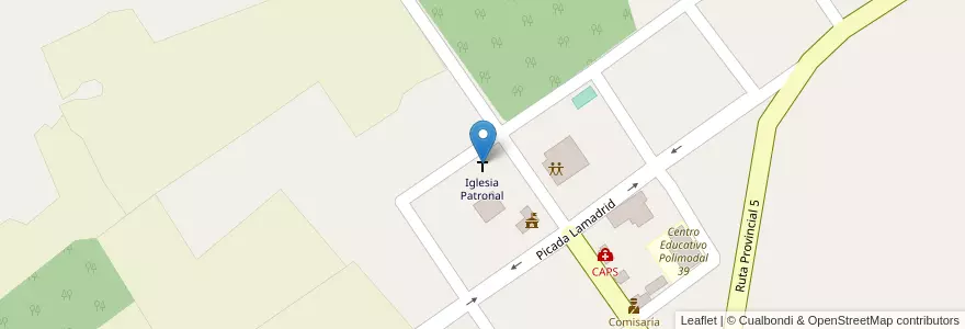 Mapa de ubicacion de Iglesia Patronal en アルゼンチン, ミシオネス州, Departamento Oberá.