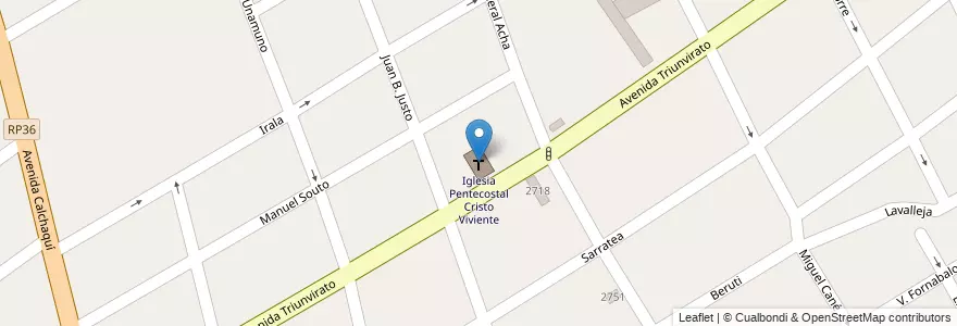 Mapa de ubicacion de Iglesia Pentecostal Cristo Viviente en 아르헨티나, 부에노스아이레스주, Partido De Quilmes, Quilmes.