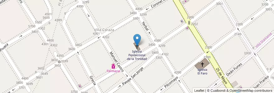 Mapa de ubicacion de Iglesia Pentecostal de la Trinidad en Arjantin, Buenos Aires, Partido De Lanús, Lanús Oeste.