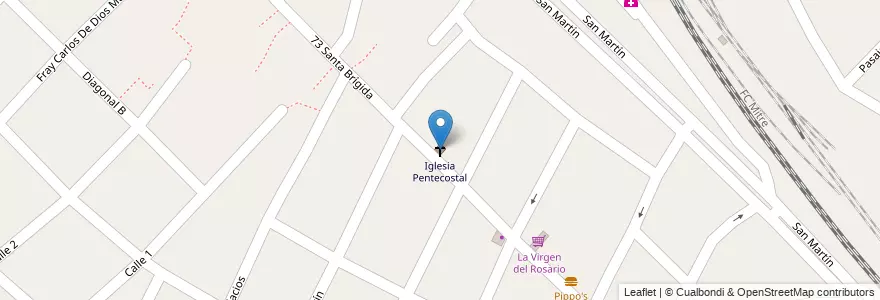 Mapa de ubicacion de Iglesia Pentecostal en アルゼンチン, ブエノスアイレス州, Partido De General San Martín, José León Suárez.