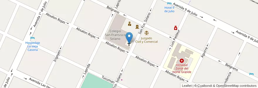 Mapa de ubicacion de Iglesia Perpetuo Socorro en Argentinië, Santiago Del Estero, Departamento Copo.