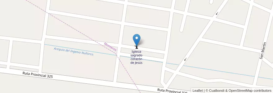 Mapa de ubicacion de Iglesia sagrado corazón de Jesús en 阿根廷, Tucumán, Departamento Monteros, Municipio De Monteros.