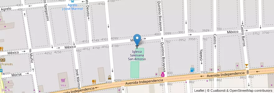 Mapa de ubicacion de Iglesia Salesiana San Antonio, Almagro en Argentinien, Ciudad Autónoma De Buenos Aires, Comuna 5, Buenos Aires.