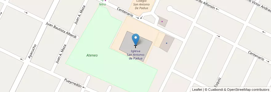 Mapa de ubicacion de Iglesia San Antonio de Padua en Аргентина, Буэнос-Айрес, Partido De Merlo, San Antonio De Padua.