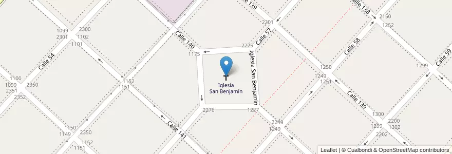 Mapa de ubicacion de Iglesia San Benjamín, Los Hornos en Arjantin, Buenos Aires, Partido De La Plata, Los Hornos.