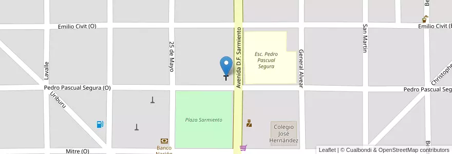 Mapa de ubicacion de Iglesia "San Cayetano" en アルゼンチン, メンドーサ州, General Alvear, Distrito Bowen.