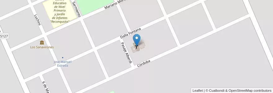 Mapa de ubicacion de Iglesia San Eduardo Rey en アルゼンチン, コルドバ州, Departamento San Justo, Pedanía Libertad, Altos De Chipión, Altos De Chipión.