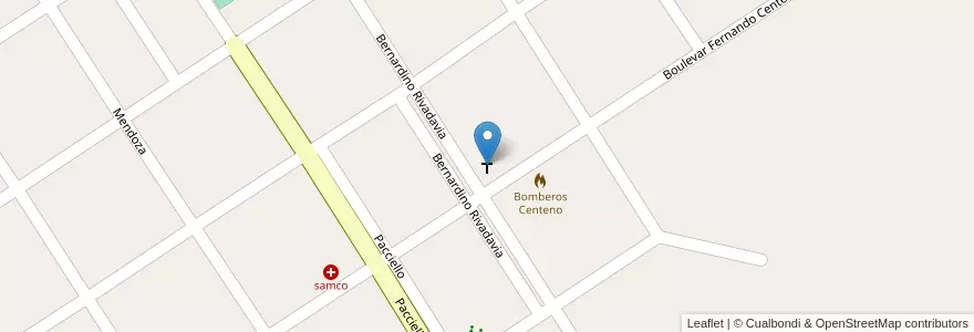 Mapa de ubicacion de Iglesia San Fernando en Argentinien, Santa Fe, Departamento San Jerónimo, Municipio De Centeno.