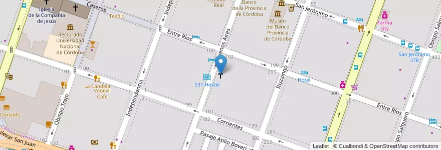 Mapa de ubicacion de Iglesia San Francisco en Аргентина, Кордова, Departamento Capital, Pedanía Capital, Córdoba, Municipio De Córdoba.