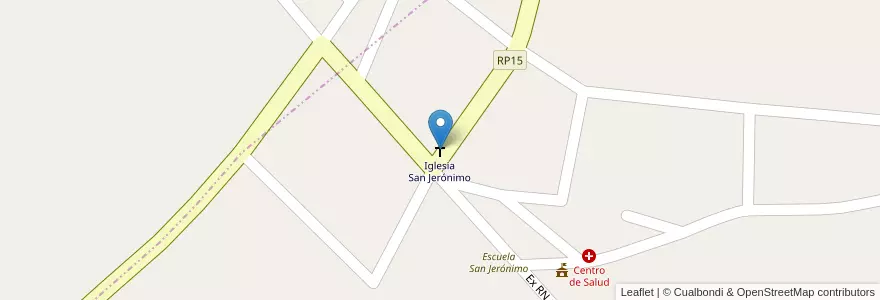 Mapa de ubicacion de Iglesia San Jerónimo en Arjantin, San Luis, Juan Martín De Pueyrredón, Comisión Municipal De San Jerónimo.