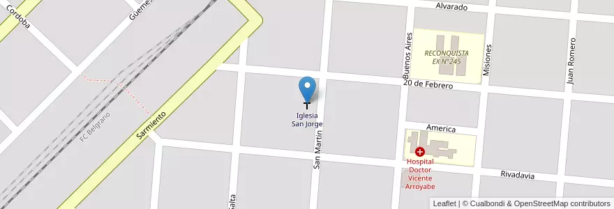 Mapa de ubicacion de Iglesia San Jorge en الأرجنتين, Salta, Orán, Municipio De Pichanal, Pichanal.