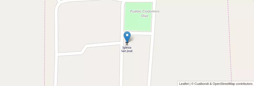 Mapa de ubicacion de Iglesia San José en アルゼンチン, チャコ州, Departamento Mayor Luis Jorge Fontana, Municipio De Villa Ángela, Pueblo Clodomiro Díaz.