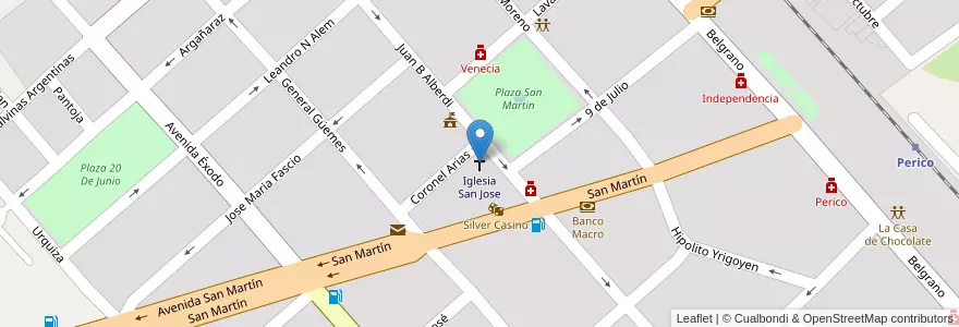 Mapa de ubicacion de Iglesia San Jose en 阿根廷, Jujuy, Departamento El Carmen, Municipio De Perico, Perico.