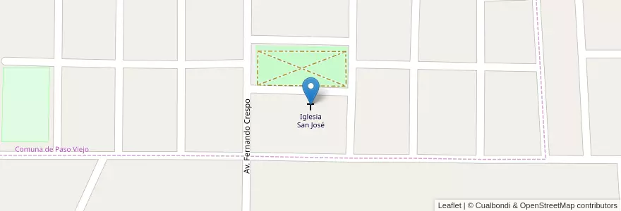 Mapa de ubicacion de Iglesia San José en Аргентина, Кордова, Departamento Cruz Del Eje, Pedanía Pichanas, Comuna De Paso Viejo.