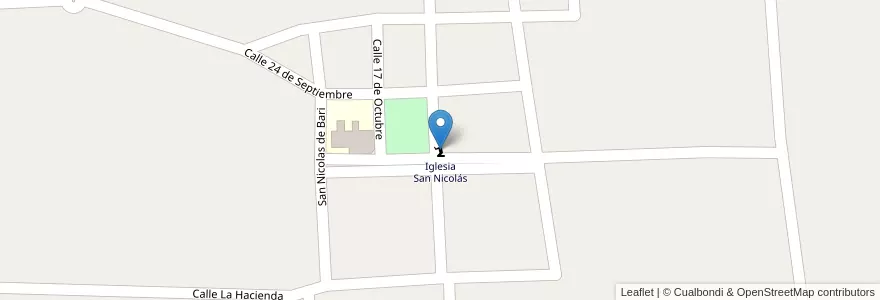 Mapa de ubicacion de Iglesia San Nicolás en アルゼンチン, チリ, ラ・リオハ州, Coronel Felipe Varela.