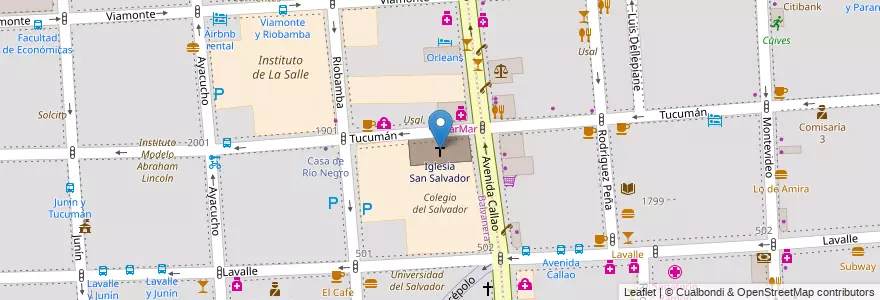 Mapa de ubicacion de Iglesia San Salvador, Balvanera en アルゼンチン, Ciudad Autónoma De Buenos Aires, Comuna 3, ブエノスアイレス.