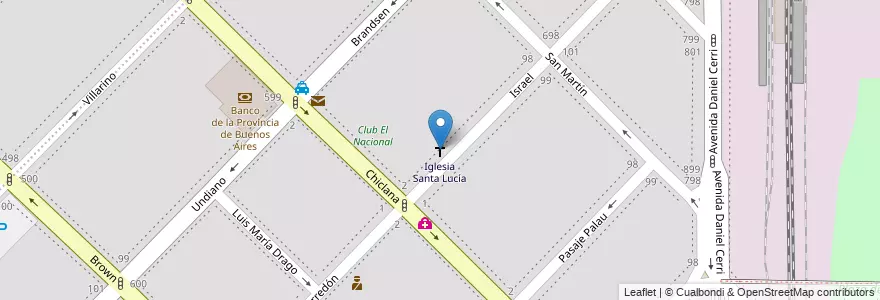 Mapa de ubicacion de Iglesia Santa Lucía en Arjantin, Buenos Aires, Partido De Bahía Blanca, Bahía Blanca.