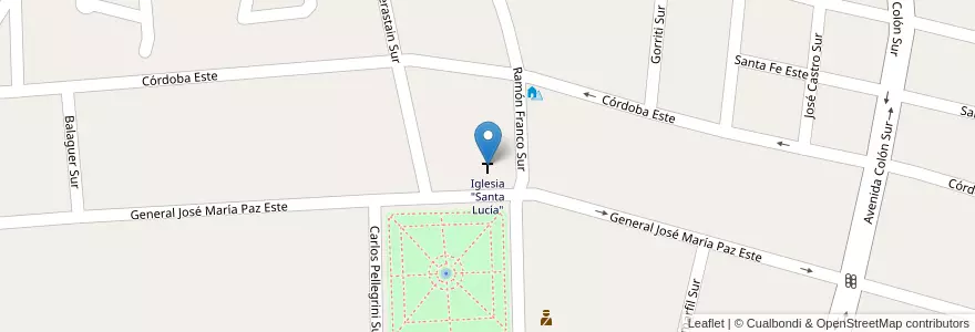 Mapa de ubicacion de Iglesia "Santa Lucía" en Arjantin, San Juan, Şili, Santa Lucía.