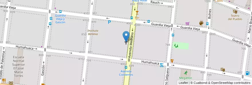 Mapa de ubicacion de Iglesia Santa María de Betania, Almagro en الأرجنتين, Ciudad Autónoma De Buenos Aires, Comuna 5, Buenos Aires.