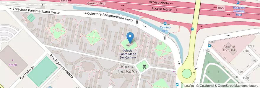 Mapa de ubicacion de Iglesia Santa María del Camino en Arjantin, Buenos Aires, Partido De San Isidro, Boulogne Sur Mer.