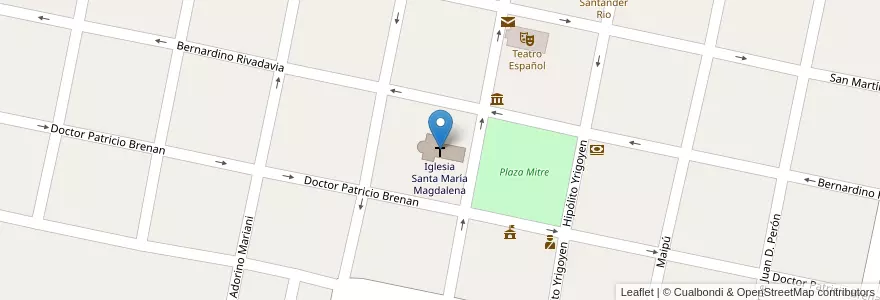 Mapa de ubicacion de Iglesia Santa María Magdalena en Аргентина, Буэнос-Айрес, Partido De Magdalena.