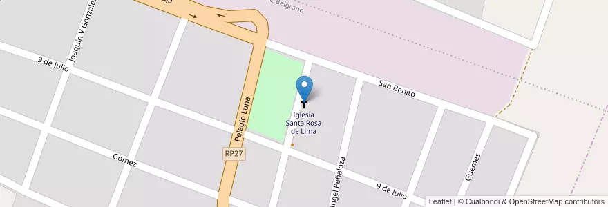 Mapa de ubicacion de Iglesia Santa Rosa de Lima en アルゼンチン, ラ・リオハ州, Departametno Independencia.