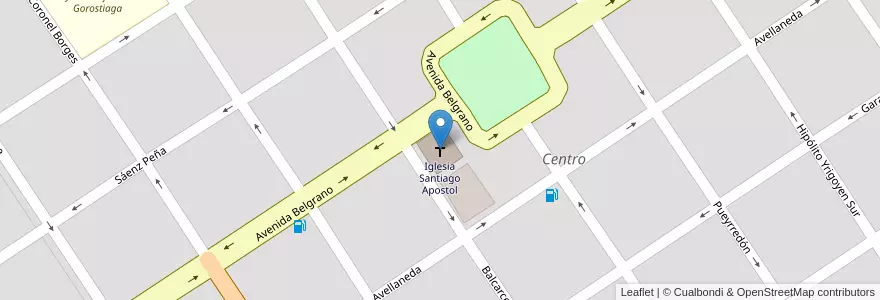 Mapa de ubicacion de Iglesia Santiago Apostol en Arjantin, Santiago Del Estero, Departamento Banda, La Banda.