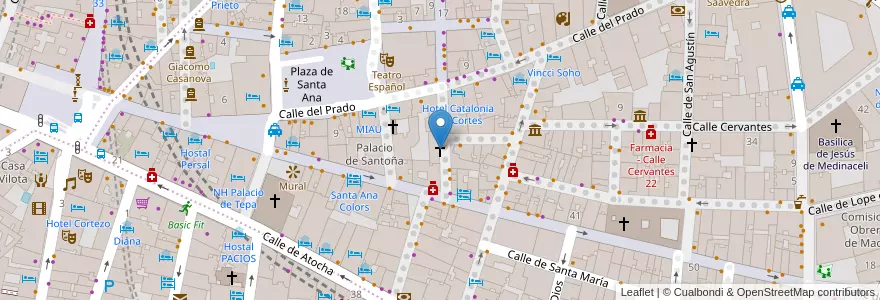 Mapa de ubicacion de Iglesia Santísima Trinidad en إسبانيا, منطقة مدريد, منطقة مدريد, Área Metropolitana De Madrid Y Corredor Del Henares, مدريد.