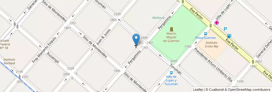 Mapa de ubicacion de Iglesia Santo Cristo en Argentina, Buenos Aires, Partido De Lanús, Lanús Este.