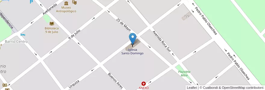 Mapa de ubicacion de Iglesia Santo Domingo en アルゼンチン, サンティアゴ・デル・エステロ州, Departamento Capital, Santiago Del Estero.