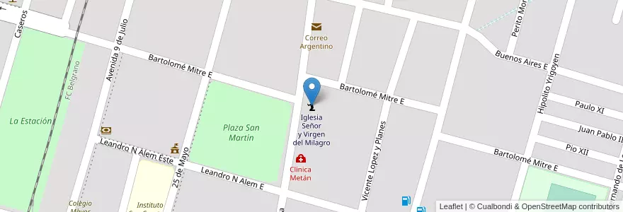 Mapa de ubicacion de Iglesia Señor y Virgen del Milagro en Аргентина, Сальта, San José De Metán, Municipio De Metán, Metán.