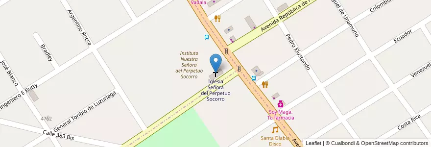 Mapa de ubicacion de Iglesia Señora del Perpetuo Socorro en آرژانتین, استان بوئنوس آیرس, Partido De Quilmes.