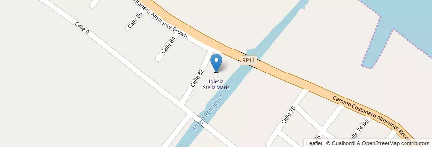 Mapa de ubicacion de Iglesia Stella Maris en 阿根廷, 布宜诺斯艾利斯省, Partido De Ensenada.
