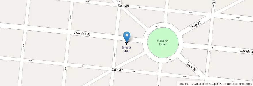 Mapa de ubicacion de Iglesia SUD en Arjantin, Buenos Aires, Partido De La Costa, Santa Teresita.