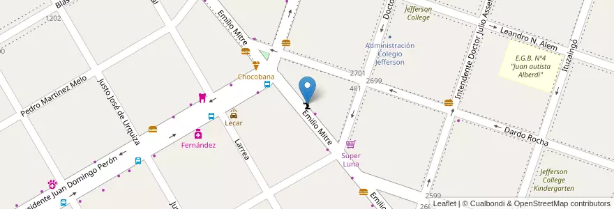 Mapa de ubicacion de Iglesia Tabernáculo de la Fé en アルゼンチン, ブエノスアイレス州, Partido De Moreno, Moreno.