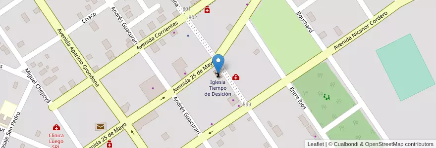 Mapa de ubicacion de Iglesia Tiempo de Desición en Arjantin, Misiones, Departamento San Pedro, Municipio De San Pedro, San Pedro.