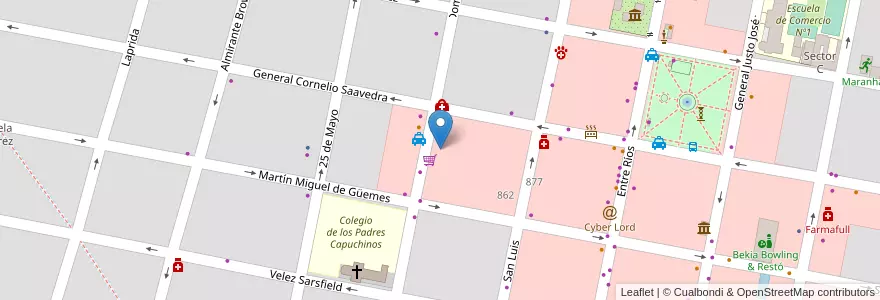 Mapa de ubicacion de Iglesia Universal en الأرجنتين, إنتري ريوس, Departamento Concordia, Distrito Suburbios, Concordia, Concordia.