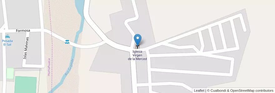Mapa de ubicacion de Iglesia Virgen de la Merced en Argentine, Jujuy, Departamento Humahuaca, Municipio De Humahuaca.