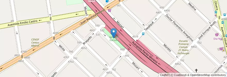 Mapa de ubicacion de Ignacio Corsini en 아르헨티나, Ciudad Autónoma De Buenos Aires, Comuna 9, 부에노스아이레스.