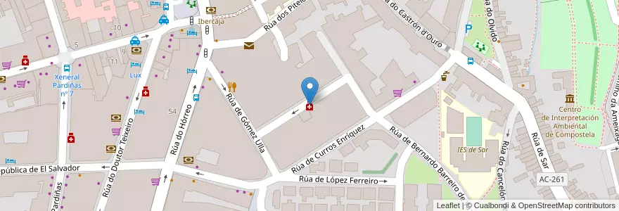 Mapa de ubicacion de Ignacio Labella Lozano en スペイン, ガリシア州, A Coruña, Santiago, Santiago De Compostela.