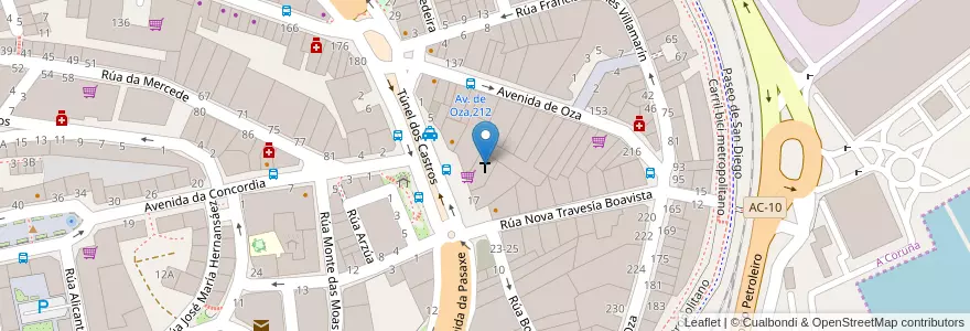 Mapa de ubicacion de Igrexa Nosa Sra. do Carme en スペイン, ガリシア州, A Coruña, A Coruña, A Coruña.