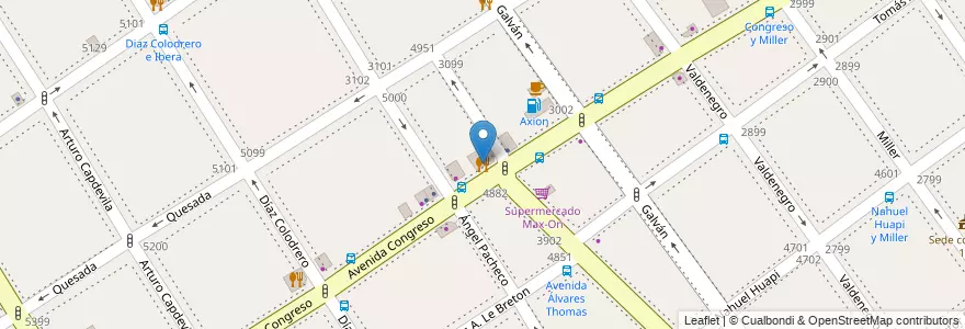 Mapa de ubicacion de Il Caprese, Villa Urquiza en アルゼンチン, Ciudad Autónoma De Buenos Aires, Comuna 12, ブエノスアイレス.