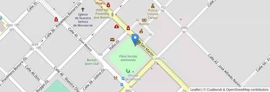 Mapa de ubicacion de Il Castello en Аргентина, Кордова, Departamento Colón, Pedanía Cañas, Municipio De Colonia Caroya, Colonia Caroya.
